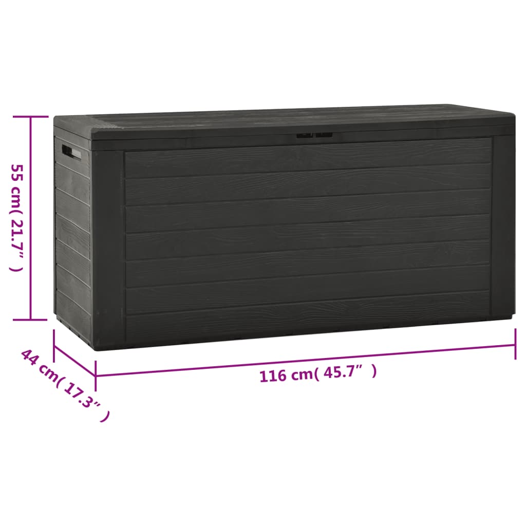 Garden Storage Box Anthracite 116X44x55 Cm