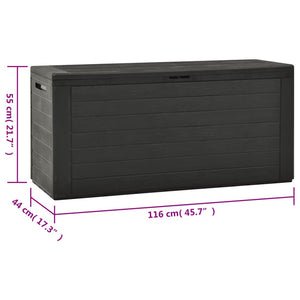 Garden Storage Box Anthracite 116X44x55 Cm