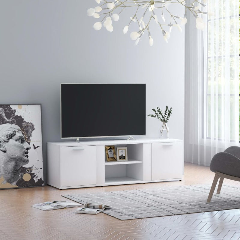 Tv Cabinet White 120X34x37 Cm Engineered Wood