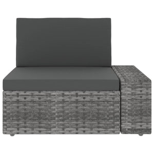 3 Piece Garden Lounge Set Poly Rattan Grey