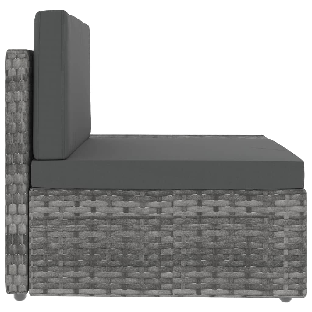 3 Piece Garden Lounge Set Poly Rattan Grey