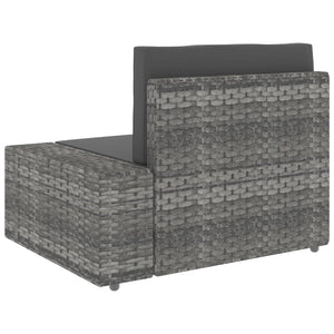 3 Piece Garden Lounge Set Poly Rattan Grey