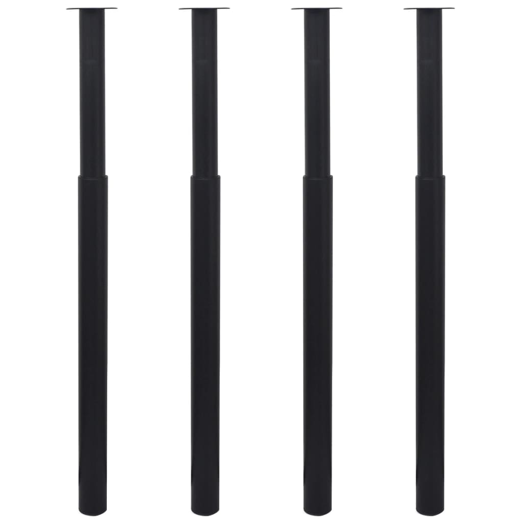 Telescopic Table Legs 4 pcs Black 710 mm 1100 mm