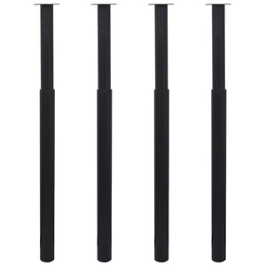 Telescopic Table Legs 4 pcs Black 710 mm 1100 mm