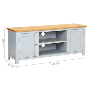 Tv Cabinet 120X35x48 Cm Solid Oak Wood