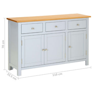 Sideboard 110X33.5X70 Cm Solid Oak Wood