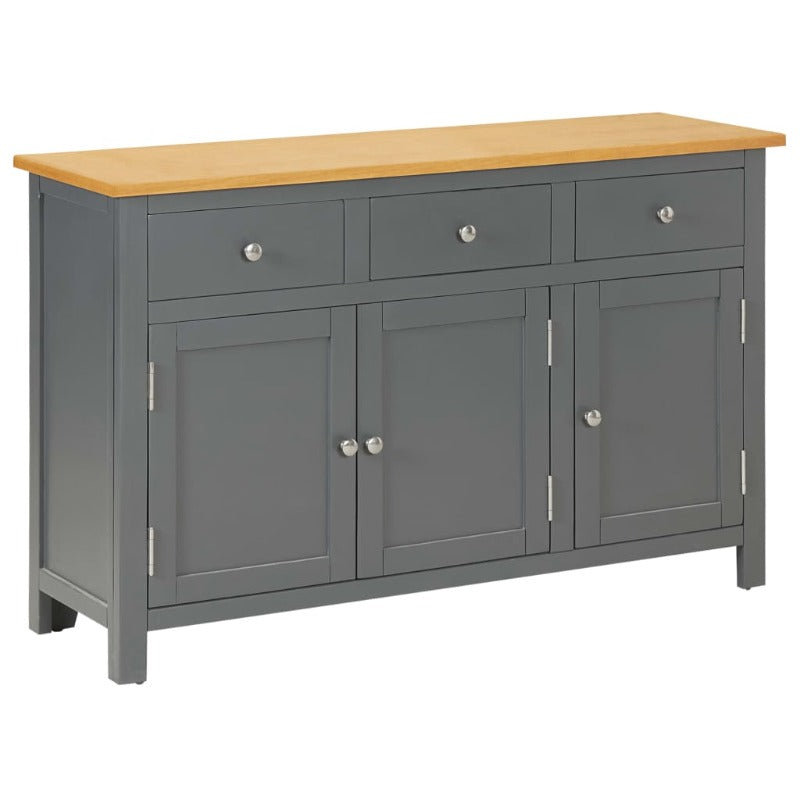 Sideboard 110X33.5X70 Cm Solid Oak Wood