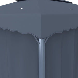 Gazebo With Curtain 3X3 M Anthracite Aluminium