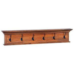 Wall Mounted Coat Rack 100X10x20 Cm Solid Teak Wood