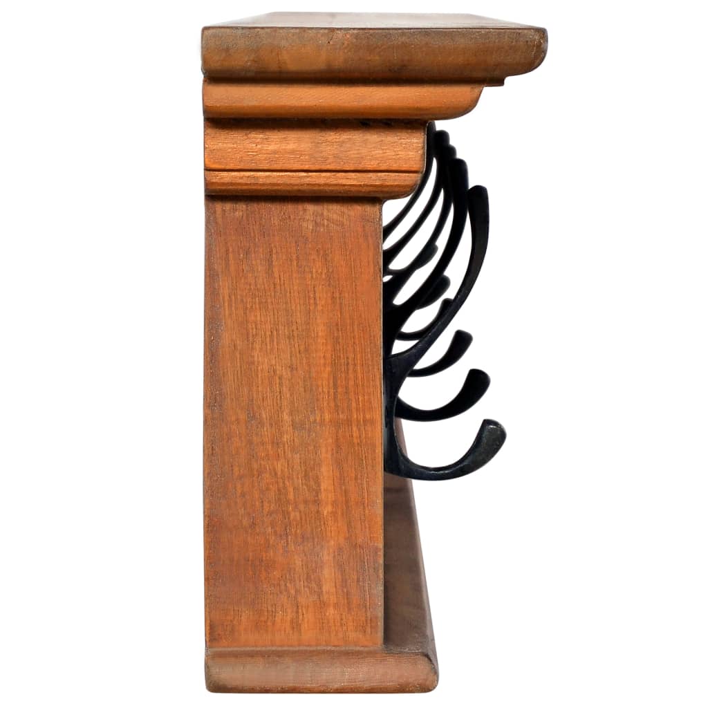 Wall Mounted Coat Rack 100X10x20 Cm Solid Teak Wood