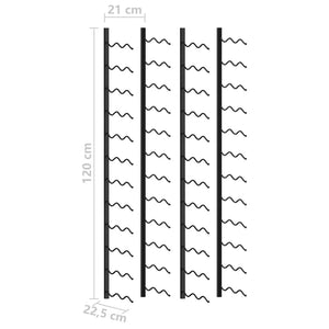 Wall-Mounted Wine Racks For 48 Bottles 2 Pcs Black Iron