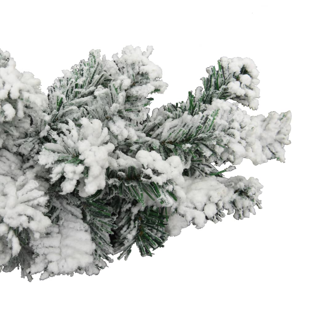 Christmas Garland With Flocked Snow Green 10 M Pvc