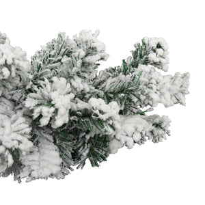 Christmas Garland With Flocked Snow Green 10 M Pvc