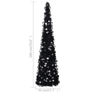 Pop-Up Artificial Christmas Tree Black 180 Cm Pet