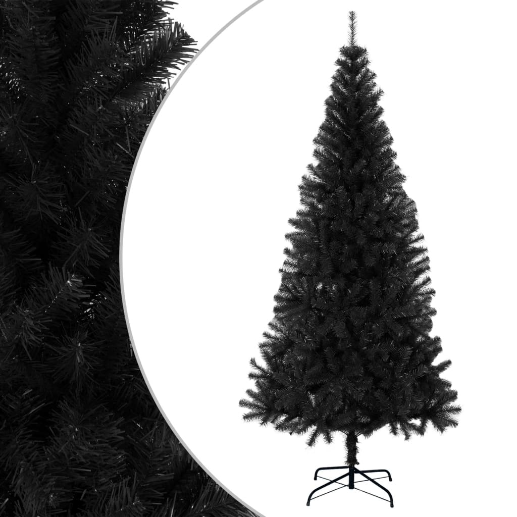Artificial Christmas Tree With Stand Black 180 Cm Pvc