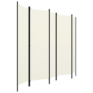 5-Panel Room Divider Cream White 250X180 Cm