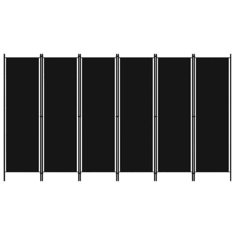 6-Panel Room Divider Black 300X180 Cm