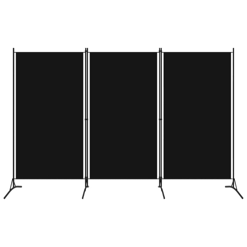 3-Panel Room Divider Black 260X180 Cm Fabric