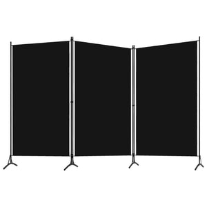 3-Panel Room Divider Black 260X180 Cm Fabric