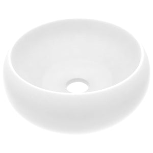 Luxury Wash Basin Round Matt White 40X15 Cm Ceramic