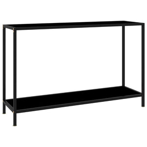 Console Table Black 120X35x75 Cm Tempered Glass