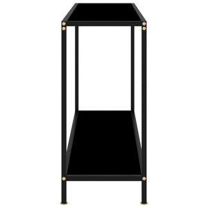 Console Table Black 120X35x75 Cm Tempered Glass