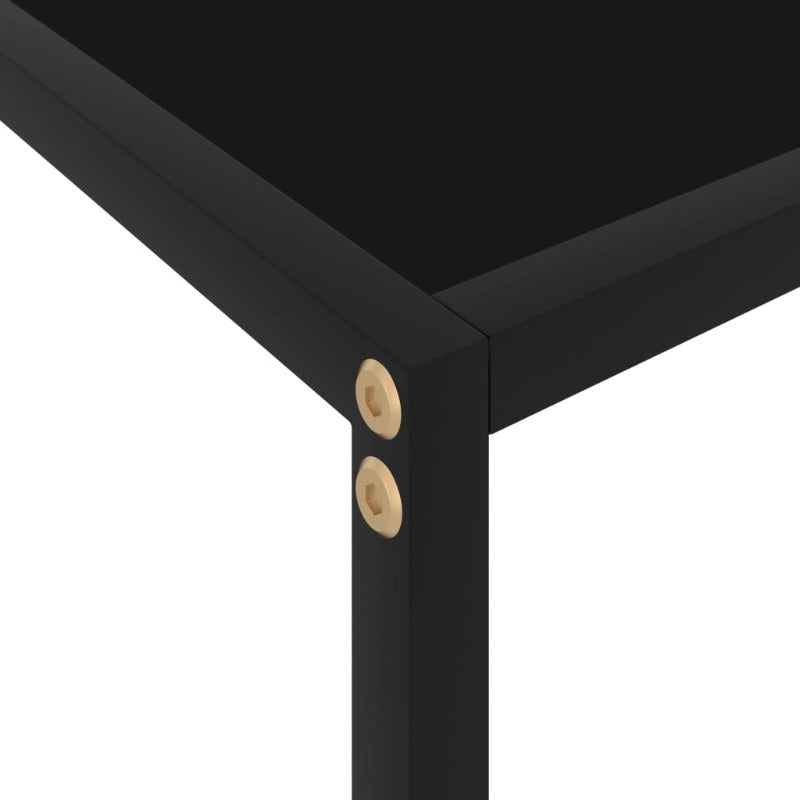 Console Table Black 120X35x75 Cm Tempered Glass