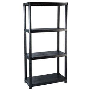 Storage Shelf 4-Tier Black 61X30.5X130 Cm Plastic