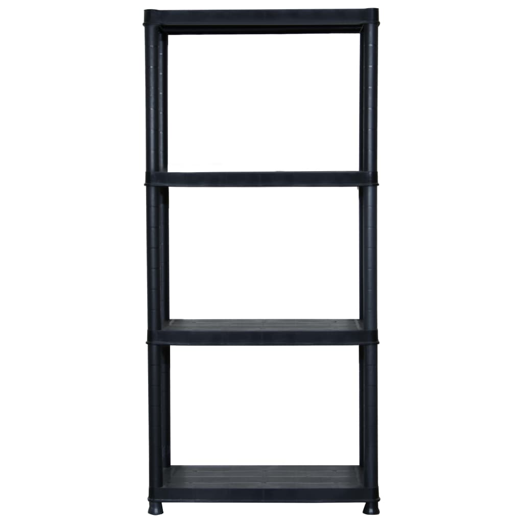 Storage Shelf 4-Tier Black 61X30.5X130 Cm Plastic