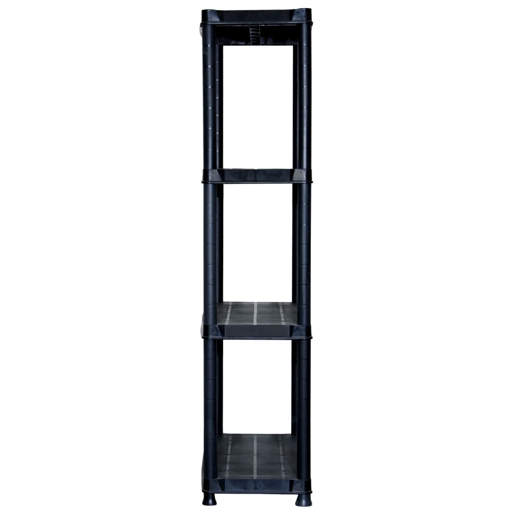 Storage Shelf 4-Tier Black 61X30.5X130 Cm Plastic