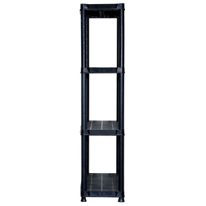 Storage Shelf 4-Tier Black 61X30.5X130 Cm Plastic