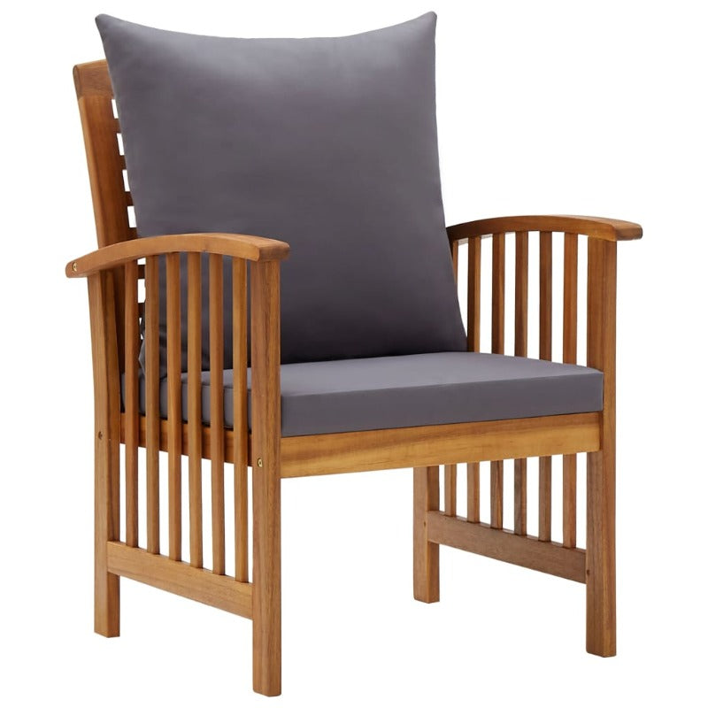 Garden Chairs With Cushions 2 Pcs Solid Acacia Wood