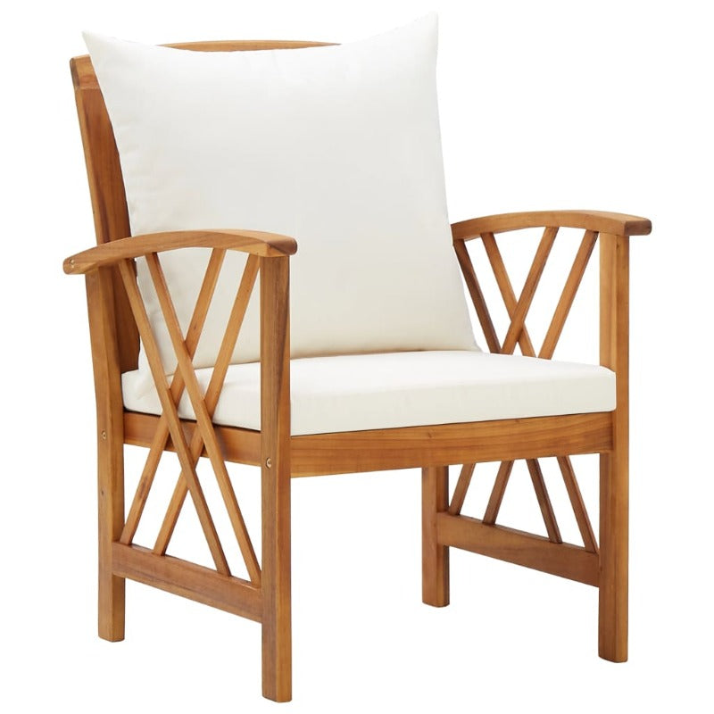 Garden Chairs With Cushions 2 Pcs Solid Acacia Wood