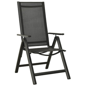 Folding Garden Chairs 2 Pcs Textilene And Aluminium Black