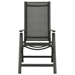 Folding Garden Chairs 2 Pcs Textilene And Aluminium Black