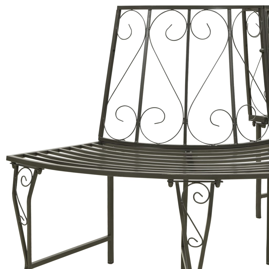 Garden Half Round Tree Bench 160 Cm Steel