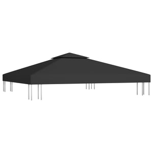 2-Tier Gazebo Top Cover 310 G/M 3X3 Black