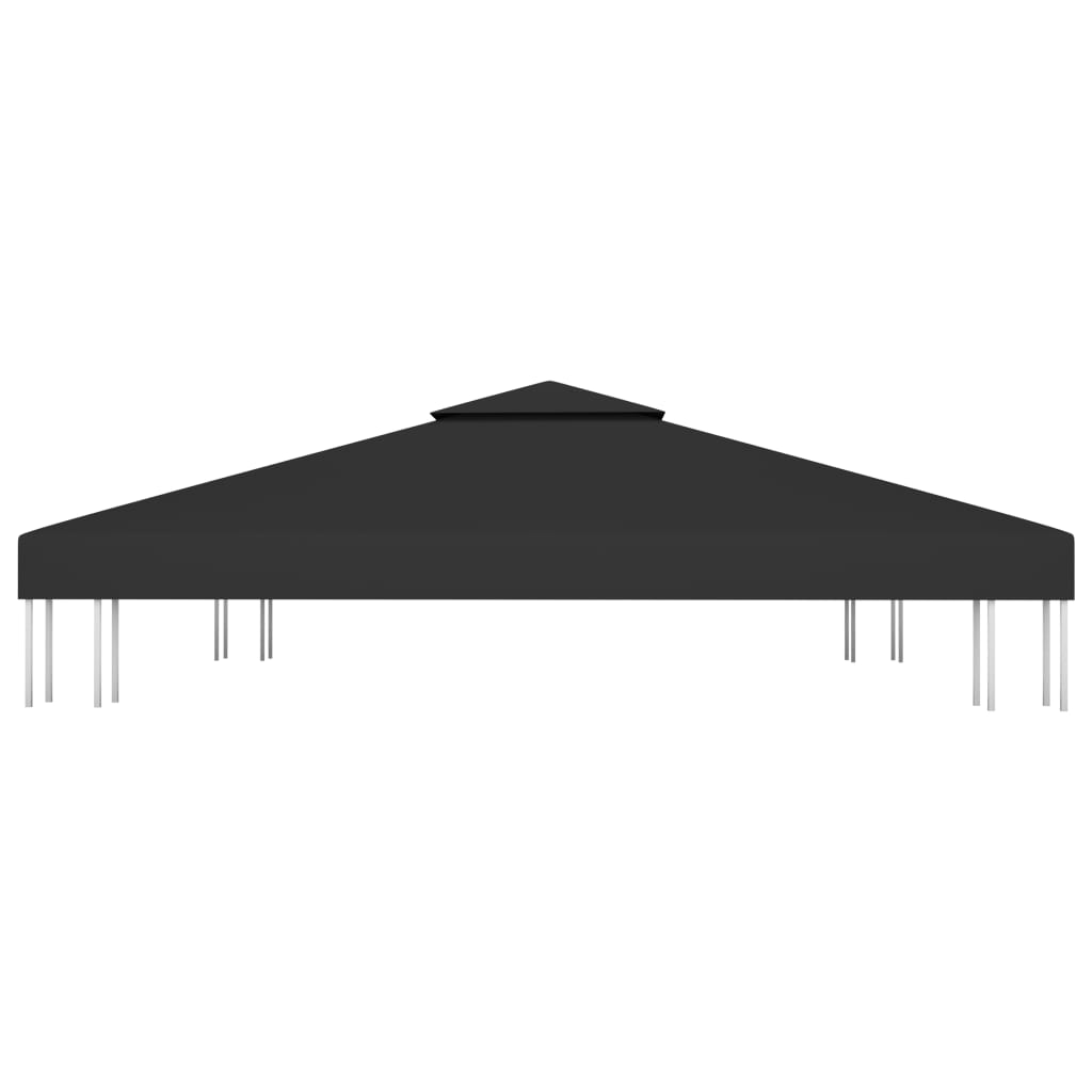 2-Tier Gazebo Top Cover 310 G/M 3X3 Black