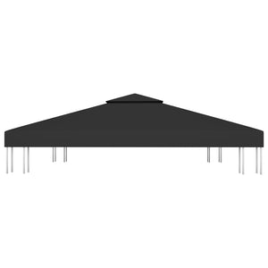 2-Tier Gazebo Top Cover 310 G/M 3X3 Black