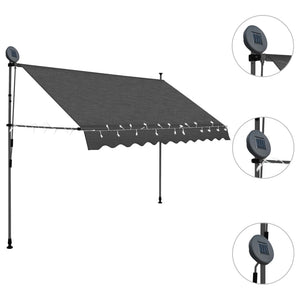 Manual Retractable Awning With Led 250 Cm Anthracite