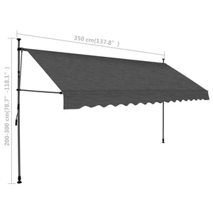 Manual Retractable Awning With Led 350 Cm Anthracite