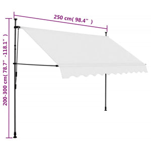 Manual Retractable Awning With Led 250 Cm Cream