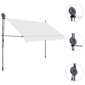 Manual Retractable Awning With Led 300 Cm Cream