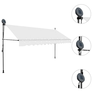 Manual Retractable Awning With Led 350 Cm Cream