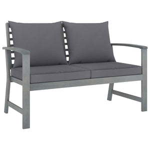 5 Piece Garden Lounge Set With Cushion Solid Acacia Wood Grey