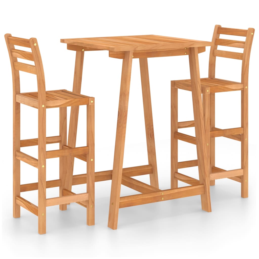 3 Piece Outdoor Bar Set Solid Acacia Wood