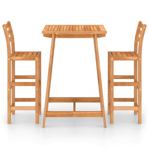 3 Piece Outdoor Bar Set Solid Acacia Wood