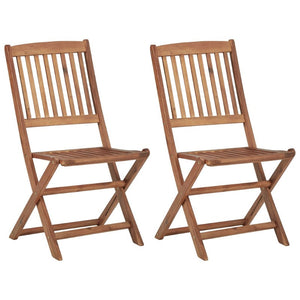 Folding Outdoor Chairs 2 Pcs Solid Acacia Wood