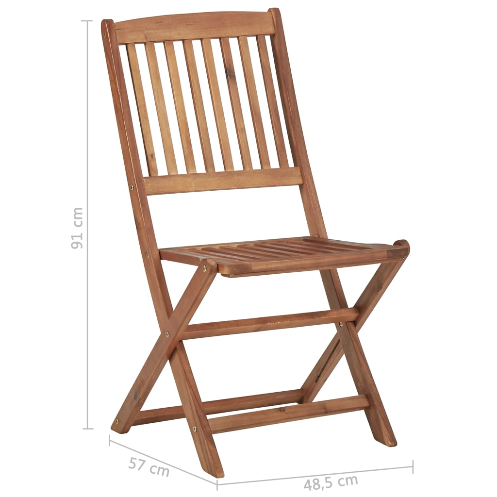 Folding Outdoor Chairs 4 Pcs Solid Acacia Wood