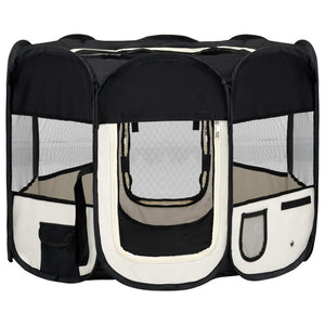 Foldable Dog Playpen With Carrying Bag Black 90X90x58 Cm